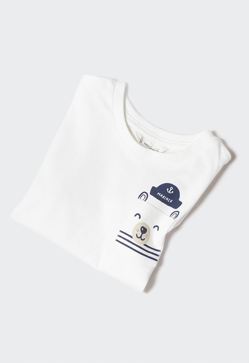 MANGO - T-shirt mariner - off white