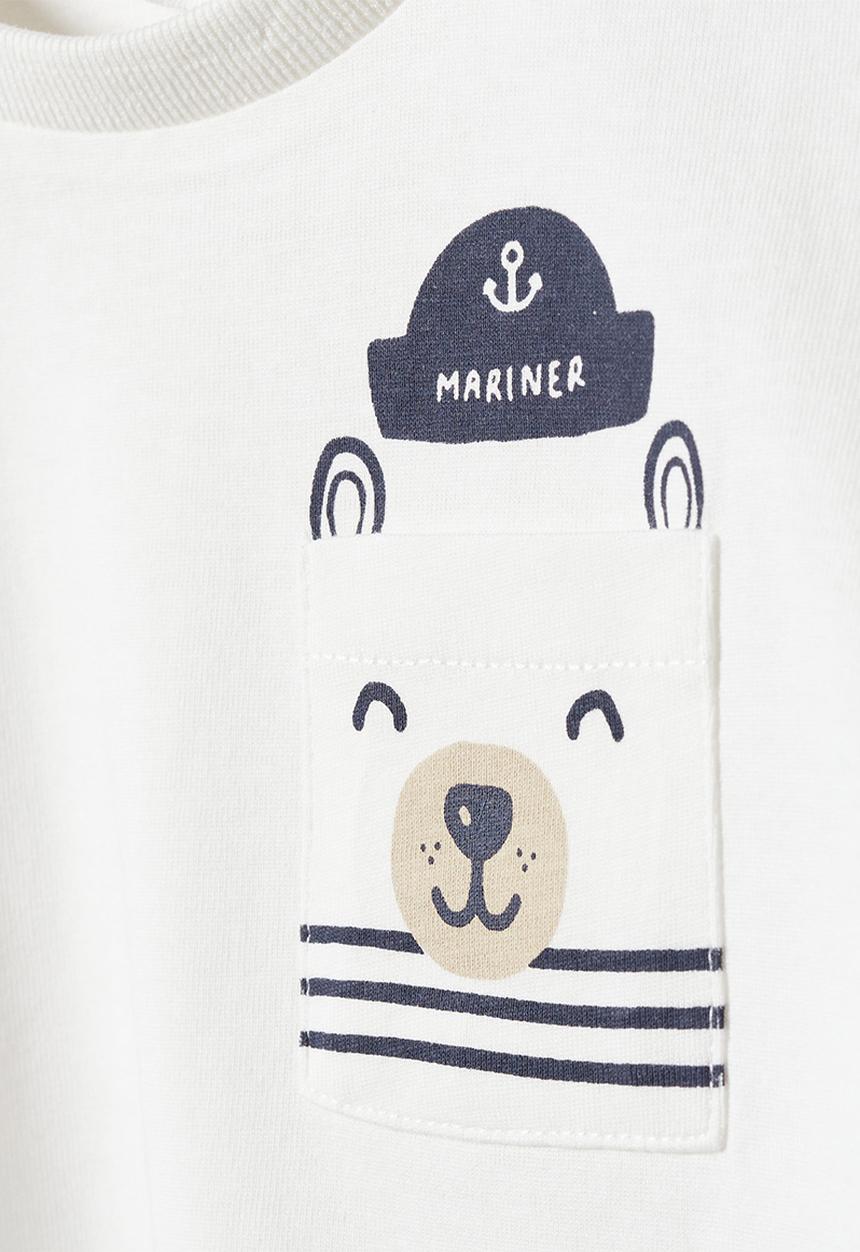MANGO - T-shirt mariner - off white