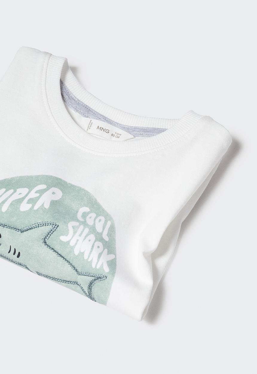 MANGO - T-shirt tibu - off white