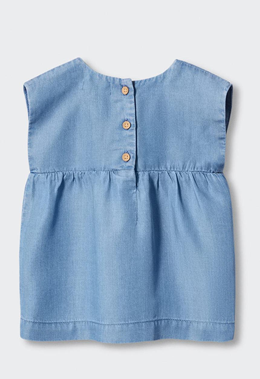 MANGO - Blouse alba - tejano claro