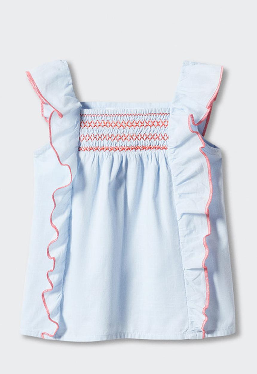 MANGO - Blouse caly - celeste