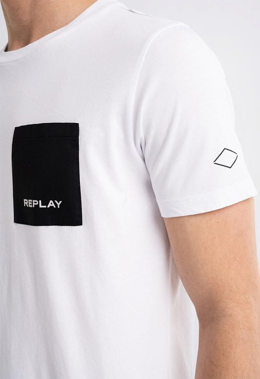 Replay - Backprint biker tee - white
