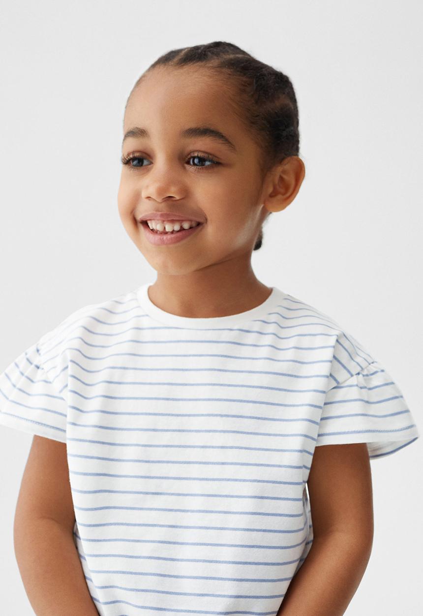 MANGO - T-shirt mia - white & blue