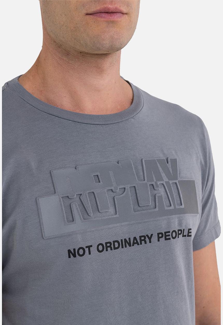 Replay - Slogan print tee - dark grey