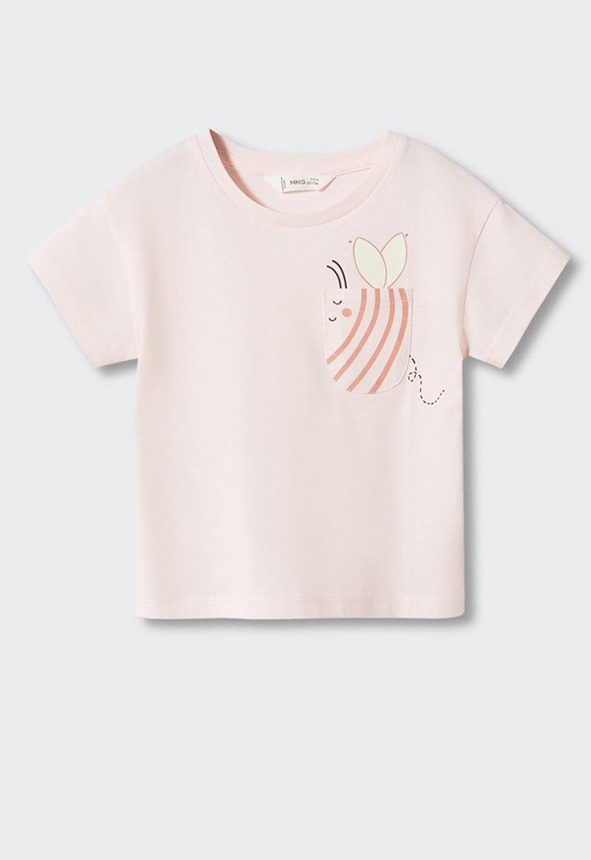 MANGO - T-shirt maya - rosa pastel