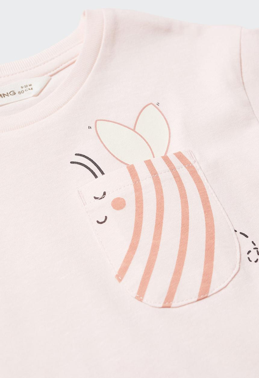 MANGO - T-shirt maya - rosa pastel