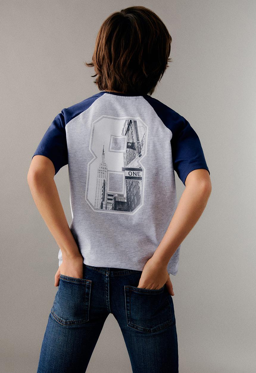 MANGO - T-shirt numero - medium grey