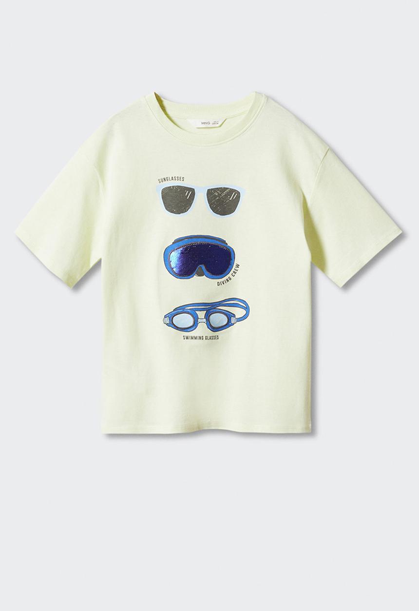 MANGO - T-shirt glasses - lime