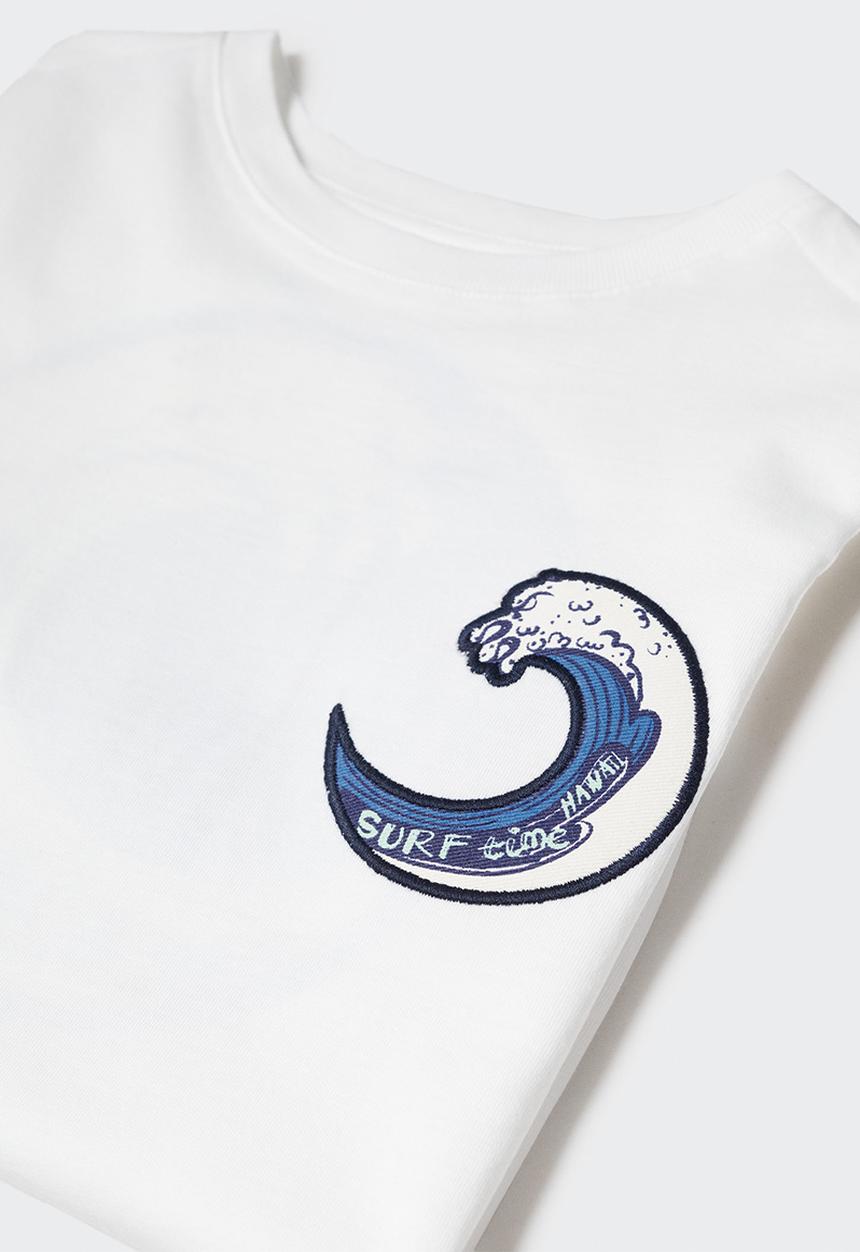 MANGO - T-shirt high - off white