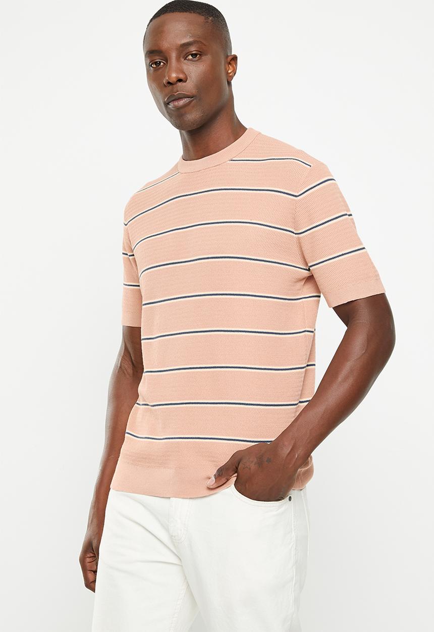 MANGO - Mens T-shirt - light pink