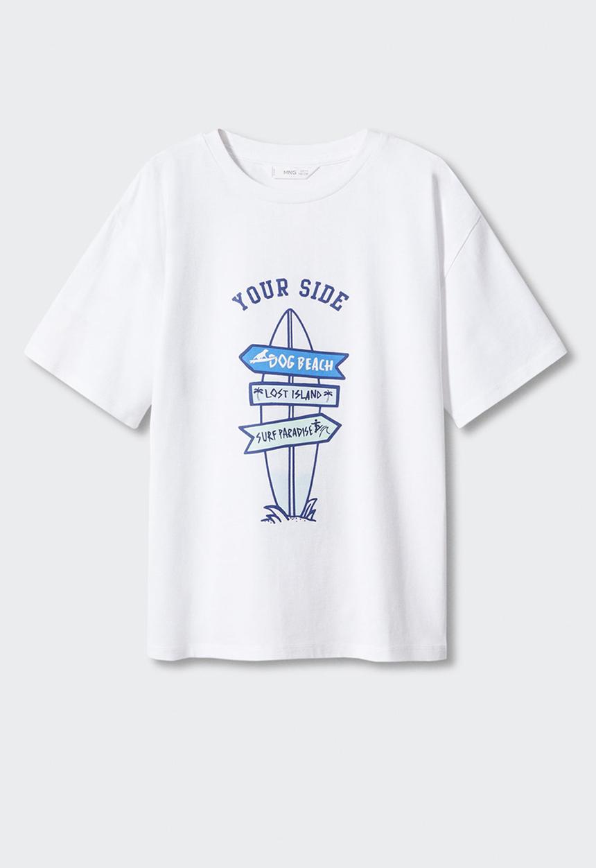 MANGO - T-shirt tabla - off white