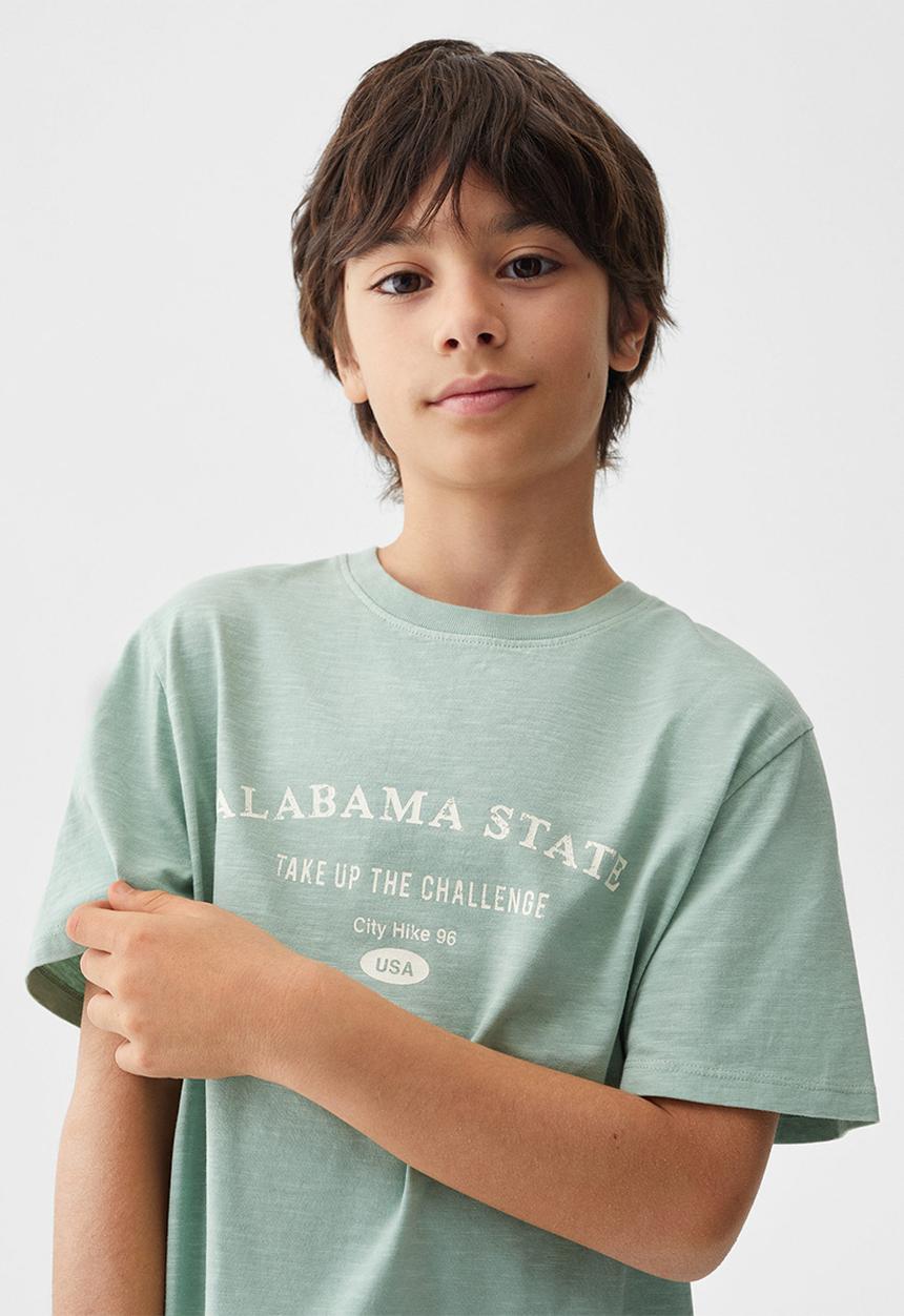 MANGO - T-shirt states - green