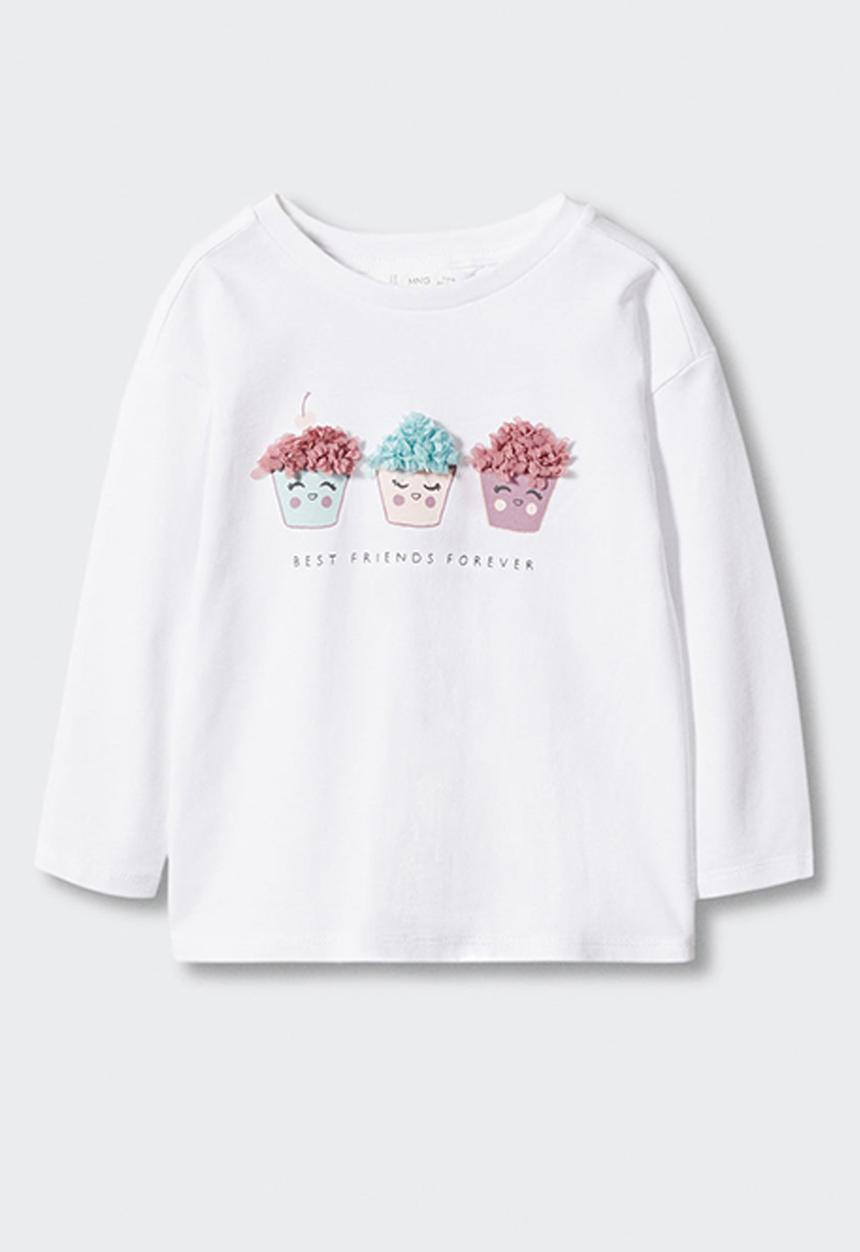 MANGO - T-shirt cupcake - off white