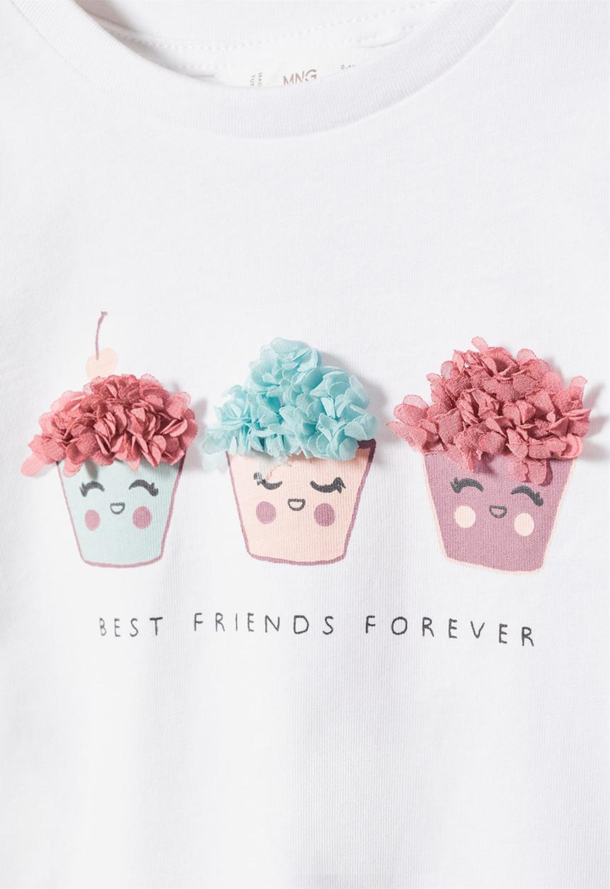 MANGO - T-shirt cupcake - off white