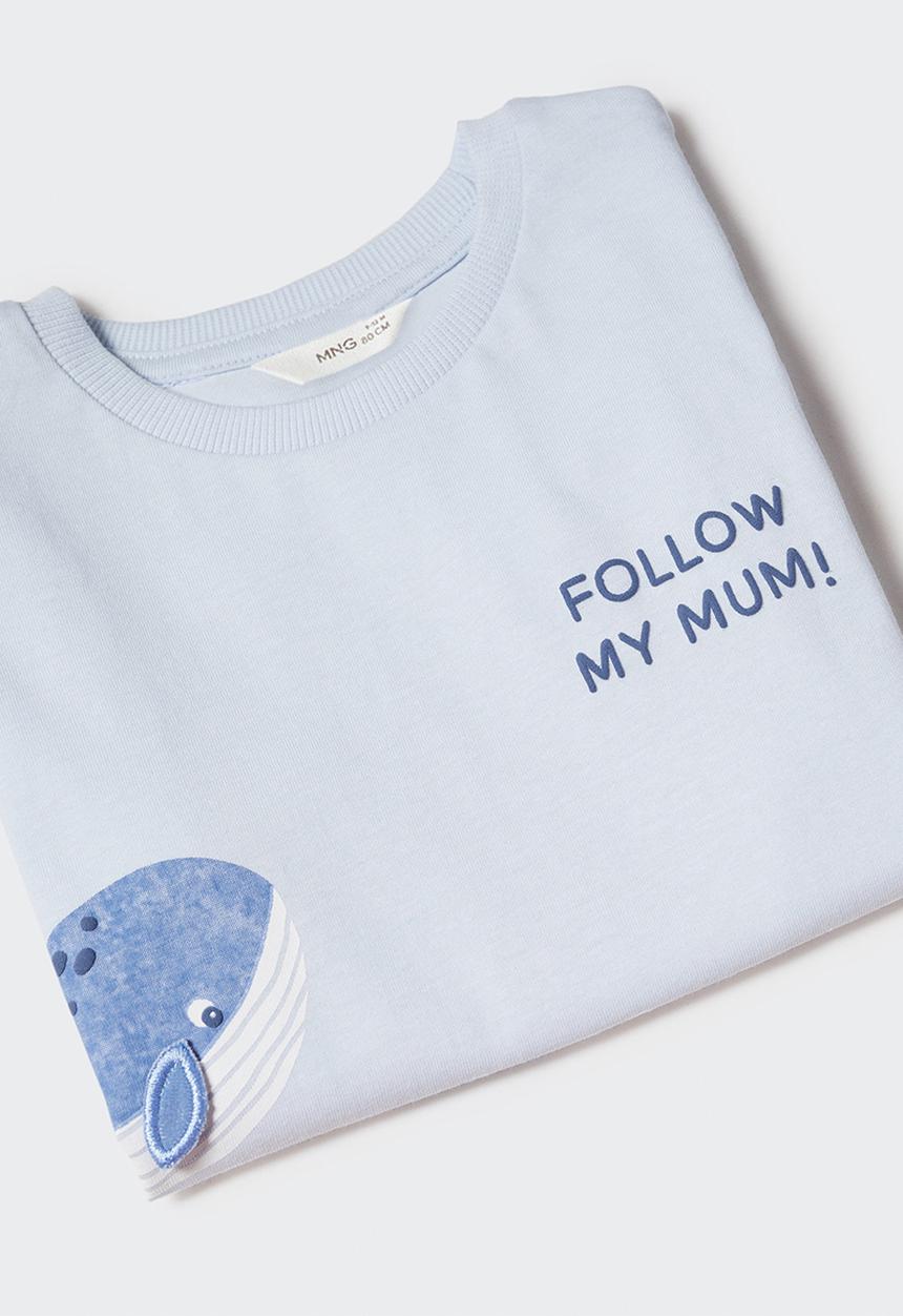 MANGO - T-shirt mum - celeste