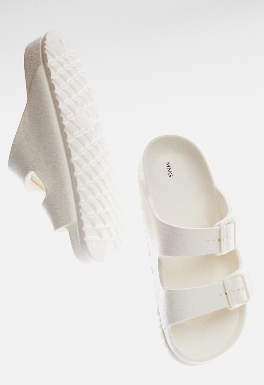 MANGO - Flip-flop pauw - blanco