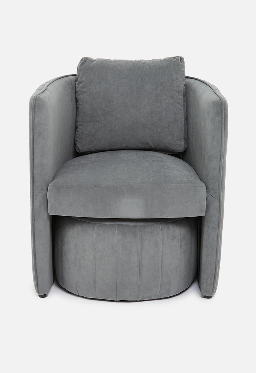 Sixth Floor - Tristan occasional and foot stool - grey