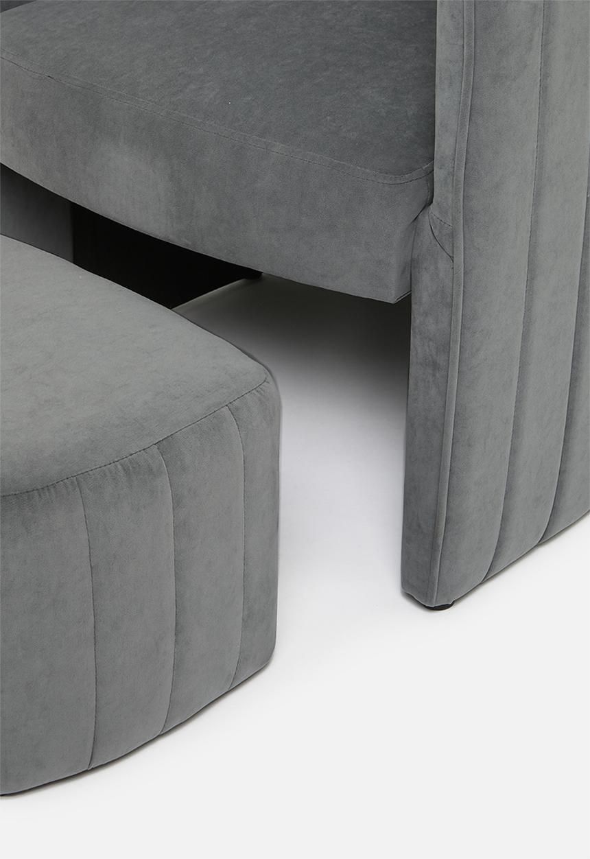 Sixth Floor - Tristan occasional and foot stool - grey