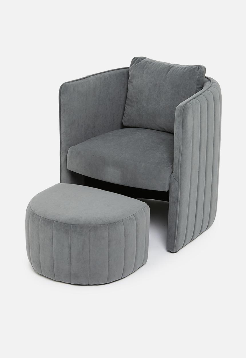 Sixth Floor - Tristan occasional and foot stool - grey