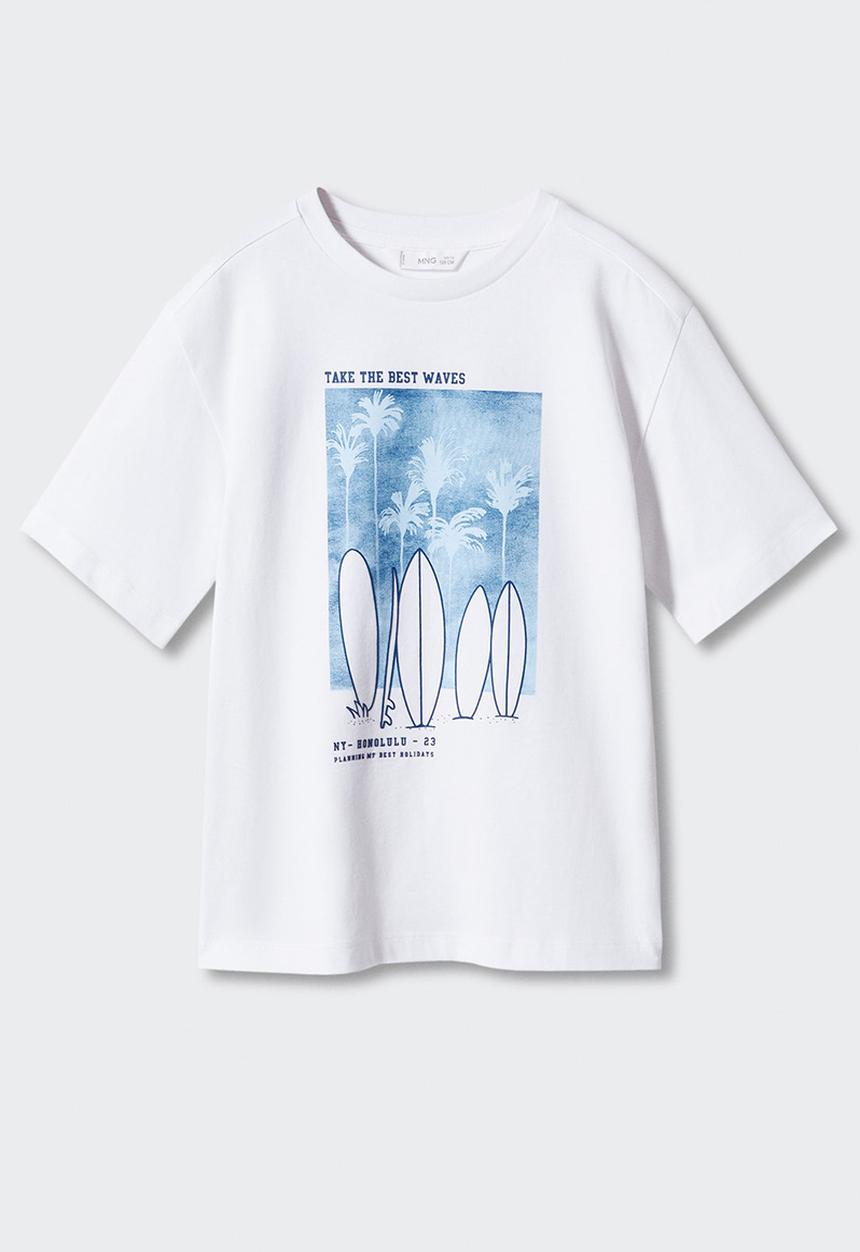 MANGO - T-shirt honolulu - offwhite