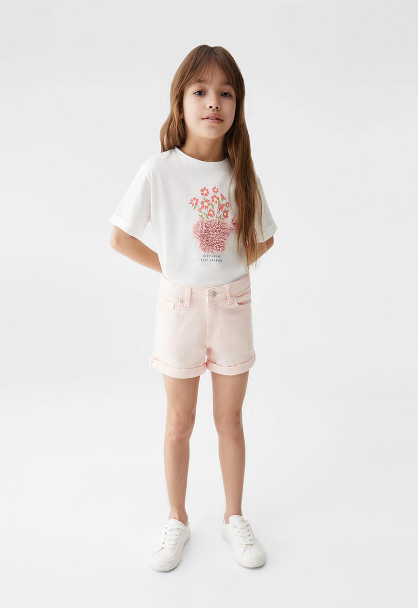 MANGO - Shorts chip - rosa pastel