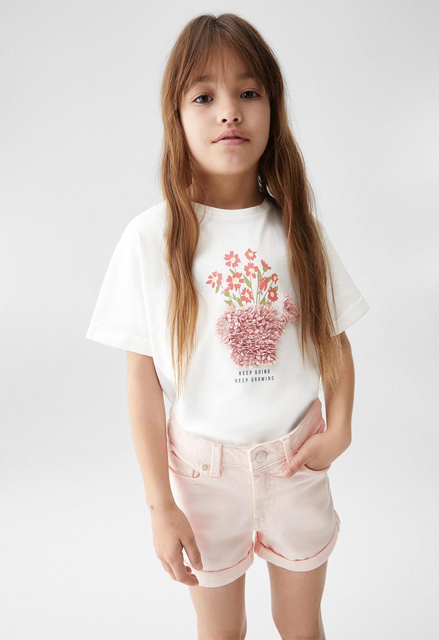 MANGO - Shorts chip - rosa pastel