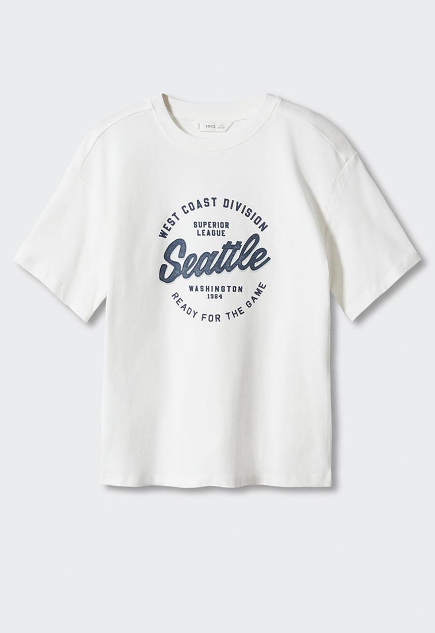 MANGO - T-shirt orleans - off white