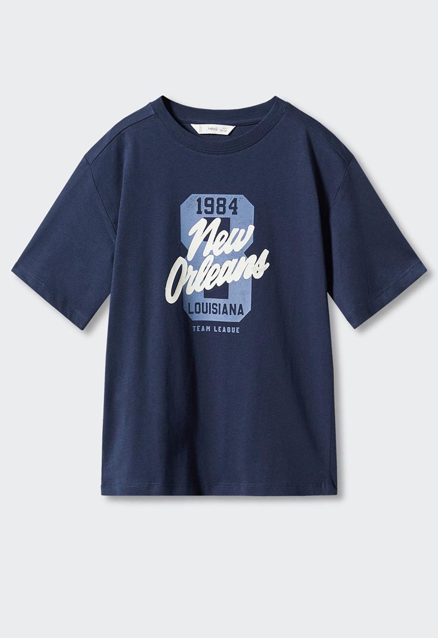 MANGO - T-shirt orleans - navy