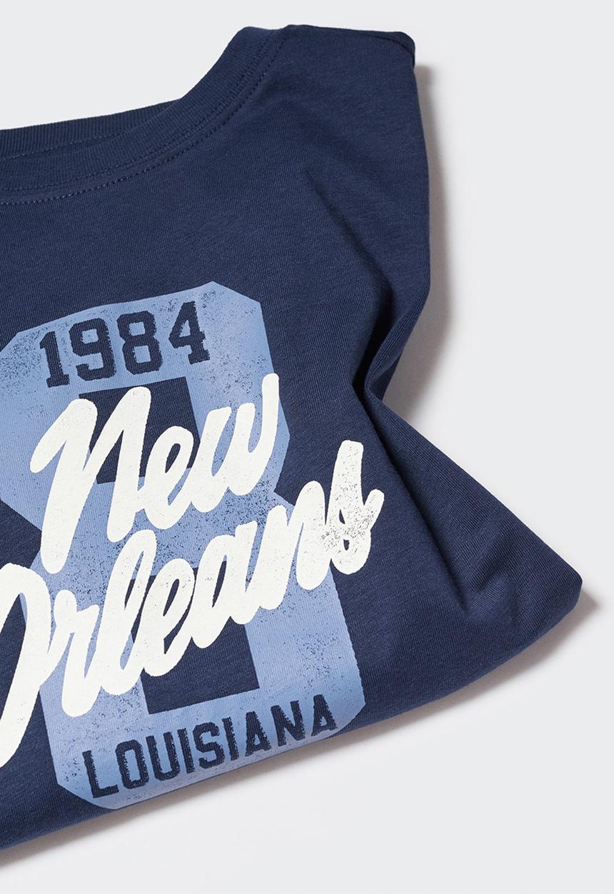 MANGO - T-shirt orleans - navy