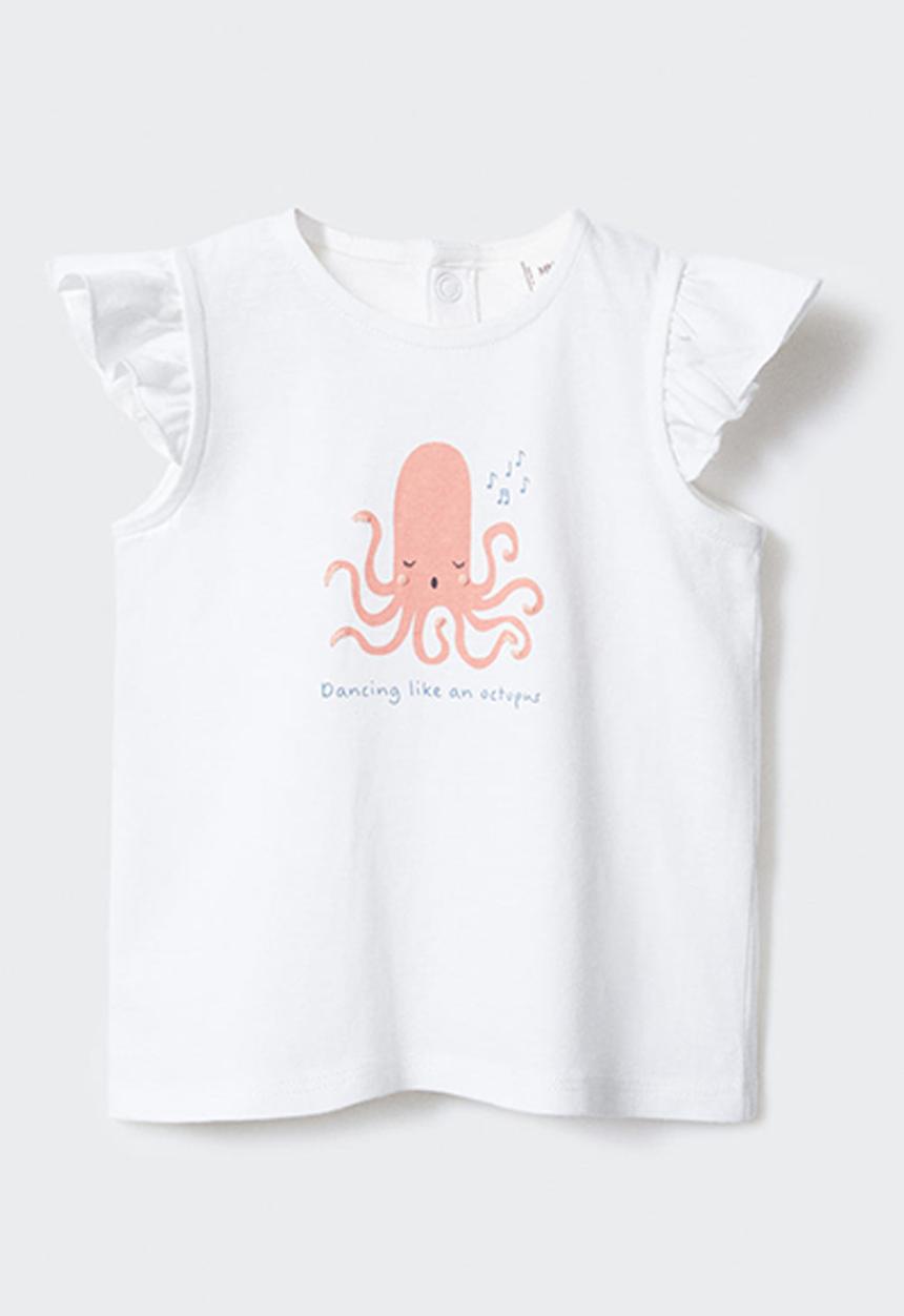 MANGO - T-shirt octopy - off white