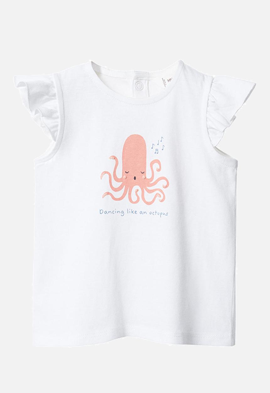 MANGO - T-shirt octopy - off white