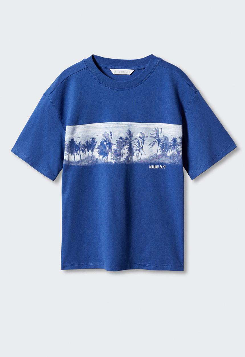 MANGO - T-shirt franji - medium blue