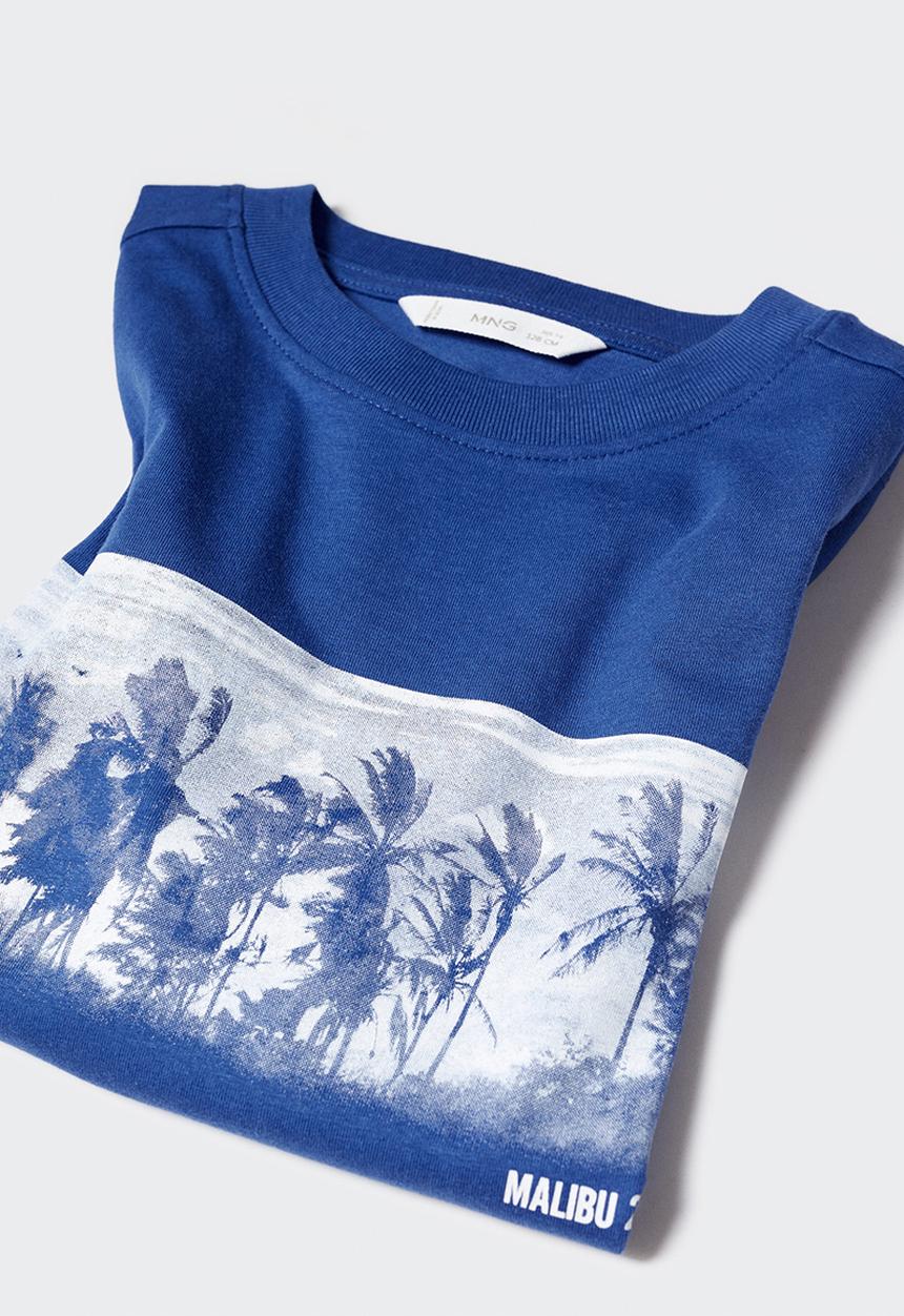 MANGO - T-shirt franji - medium blue