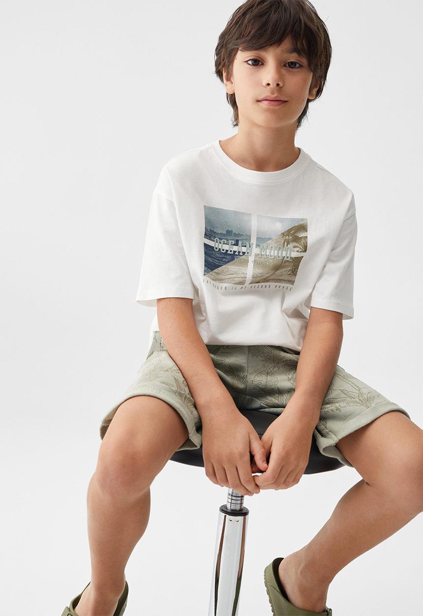 MANGO - T-shirt surf - off white