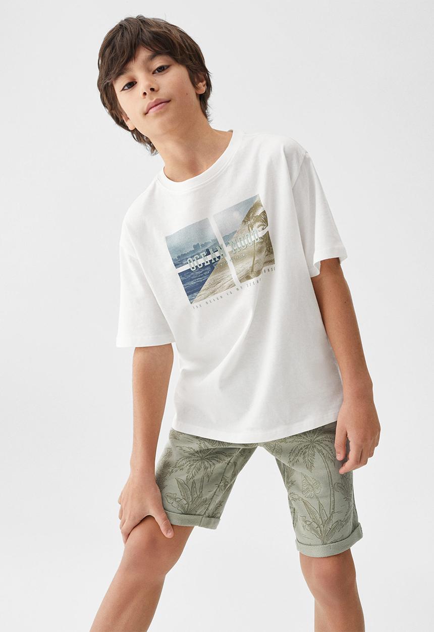 MANGO - T-shirt surf - off white