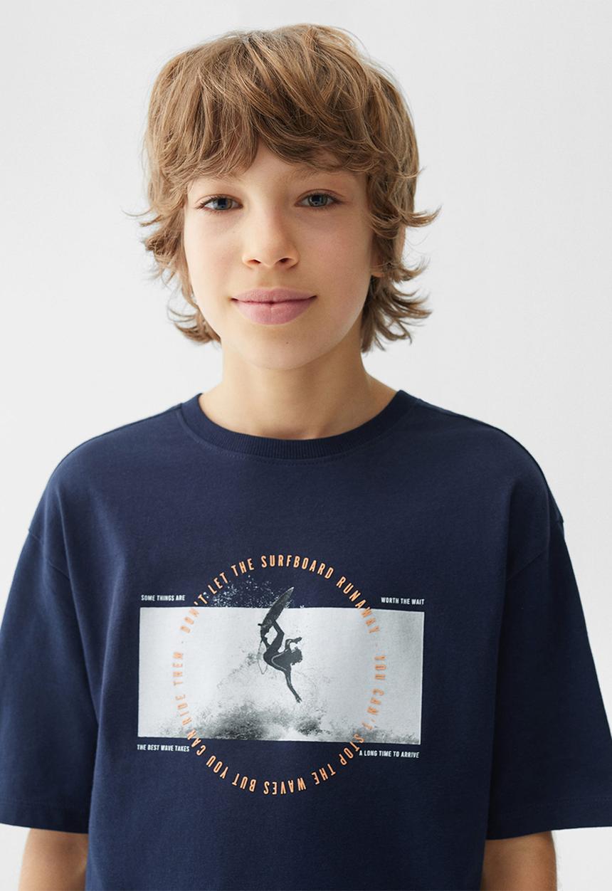 MANGO - T-shirt surf - navy