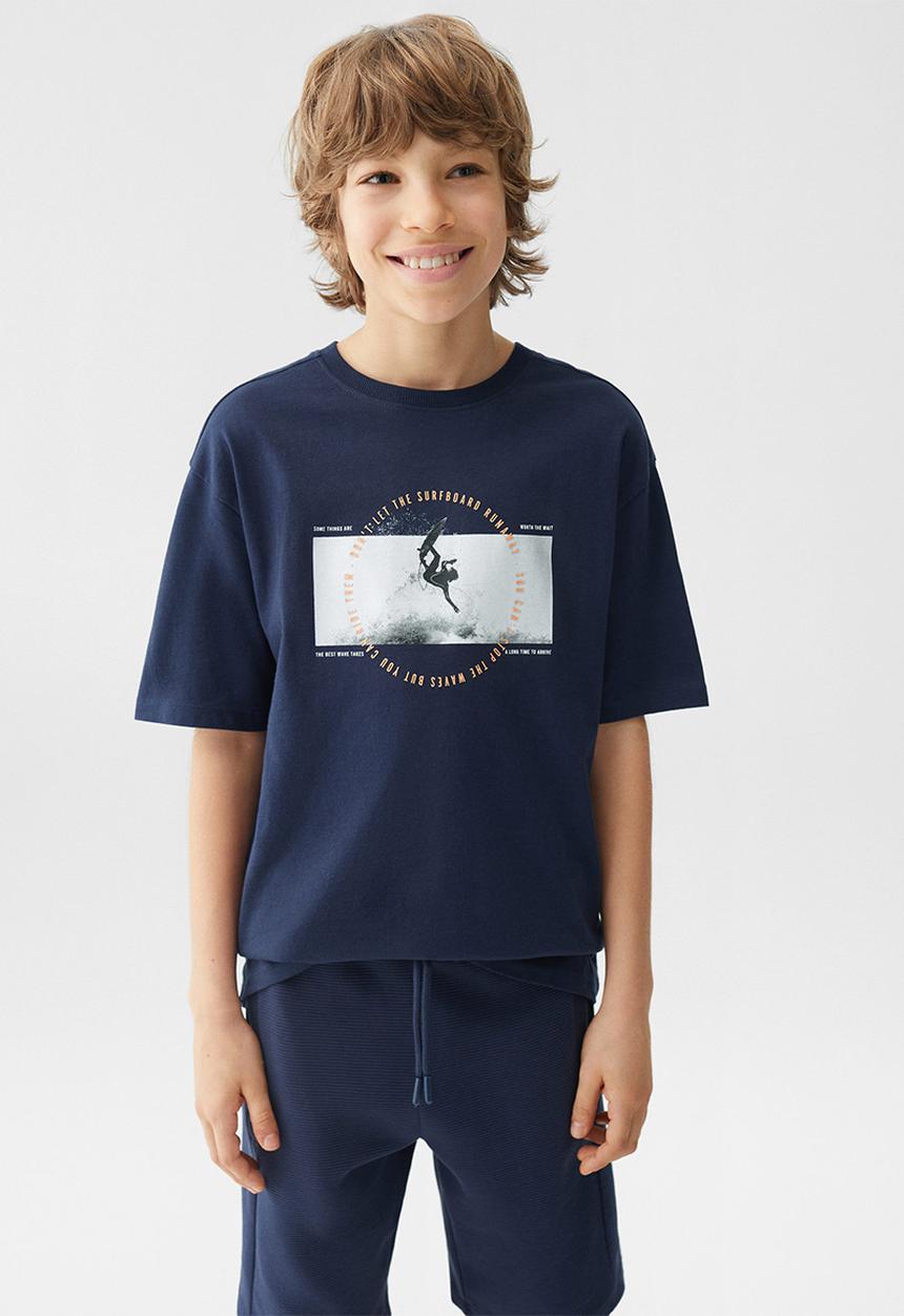 MANGO - T-shirt surf - navy