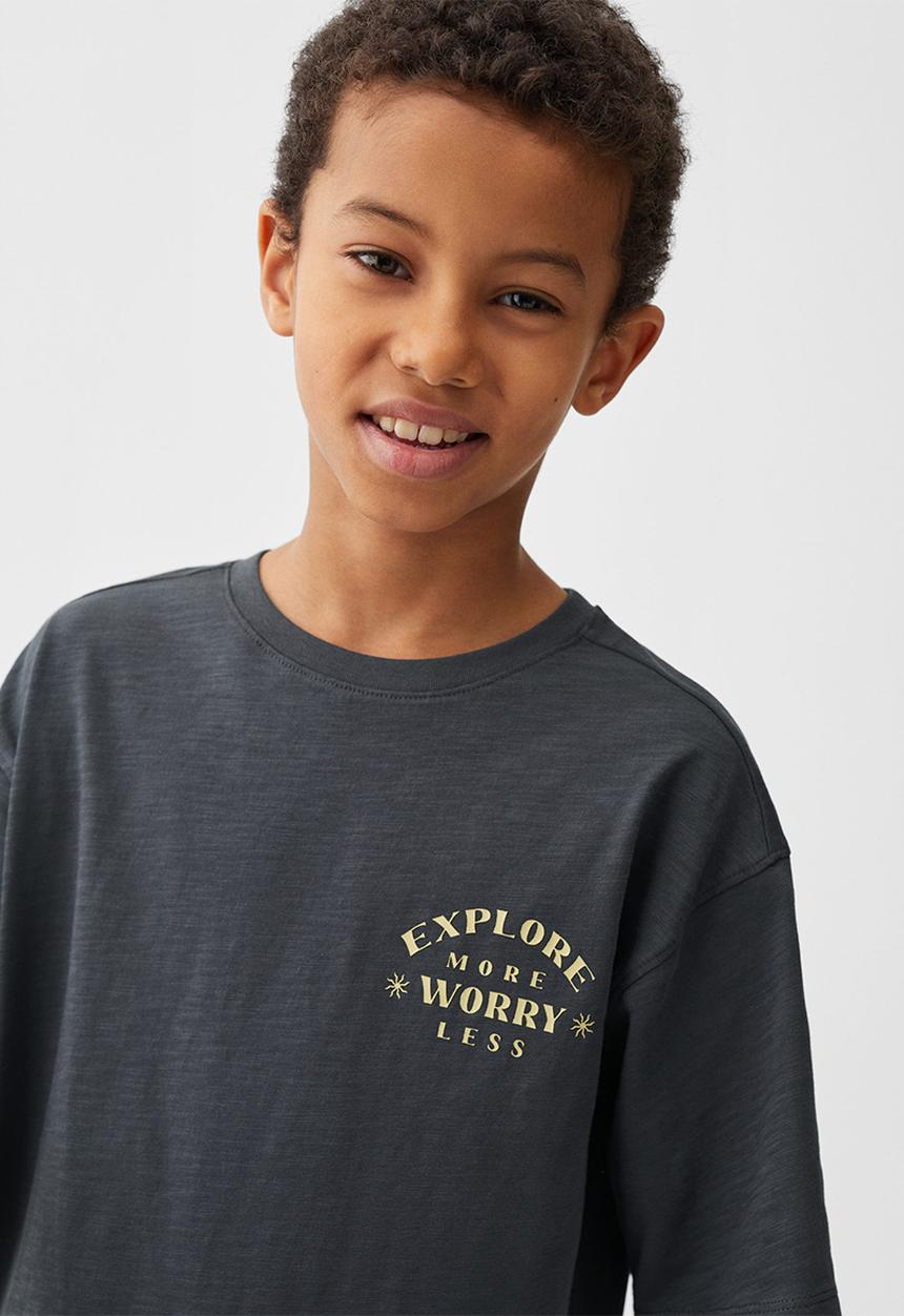 MANGO - T-shirt sand - antracite
