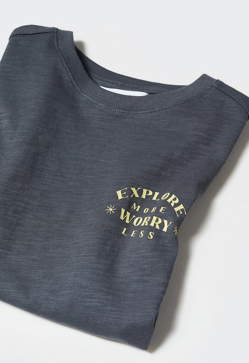 MANGO - T-shirt sand - antracite