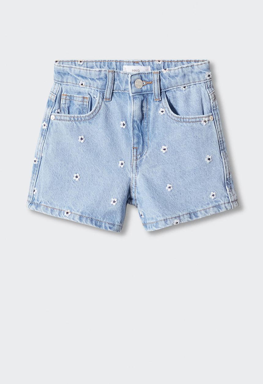 MANGO - Shorts daisy - light blue