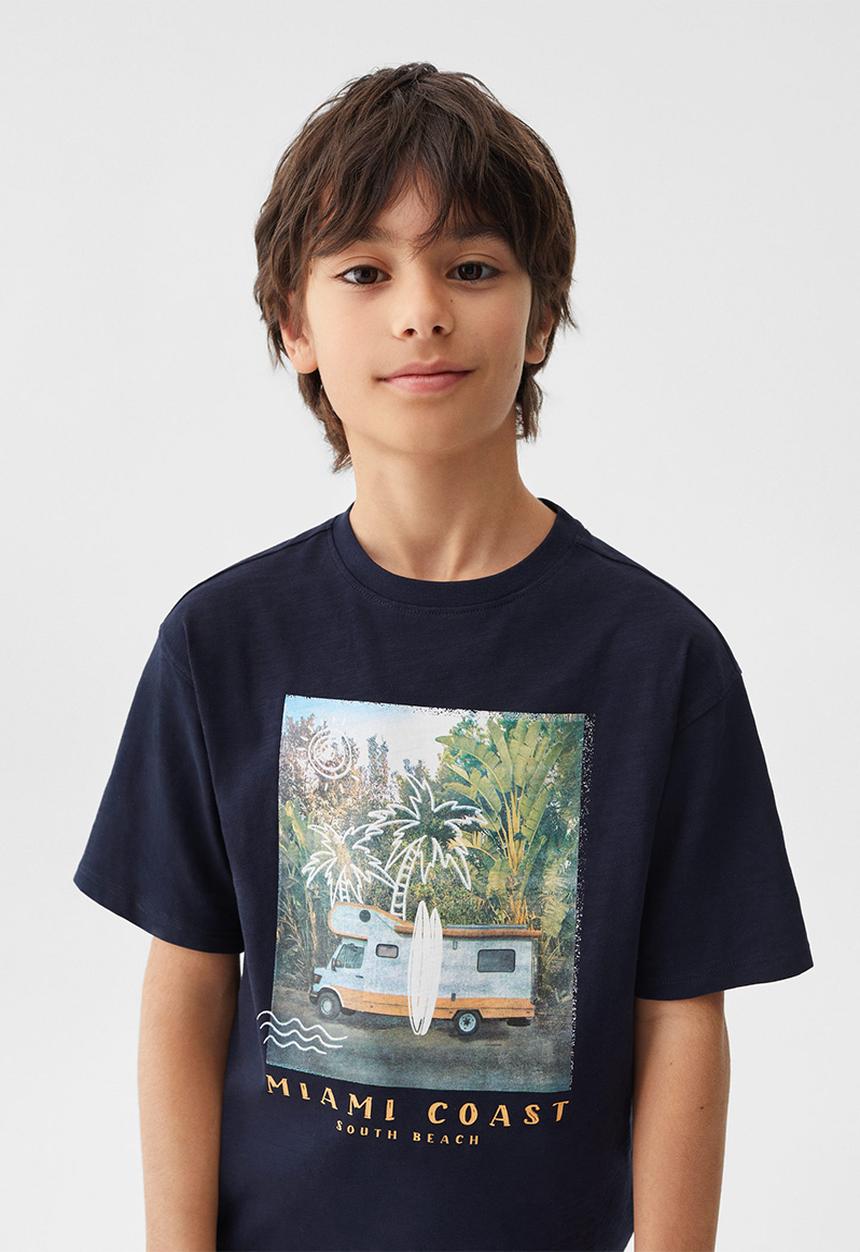 MANGO - T-shirt furgo - navy