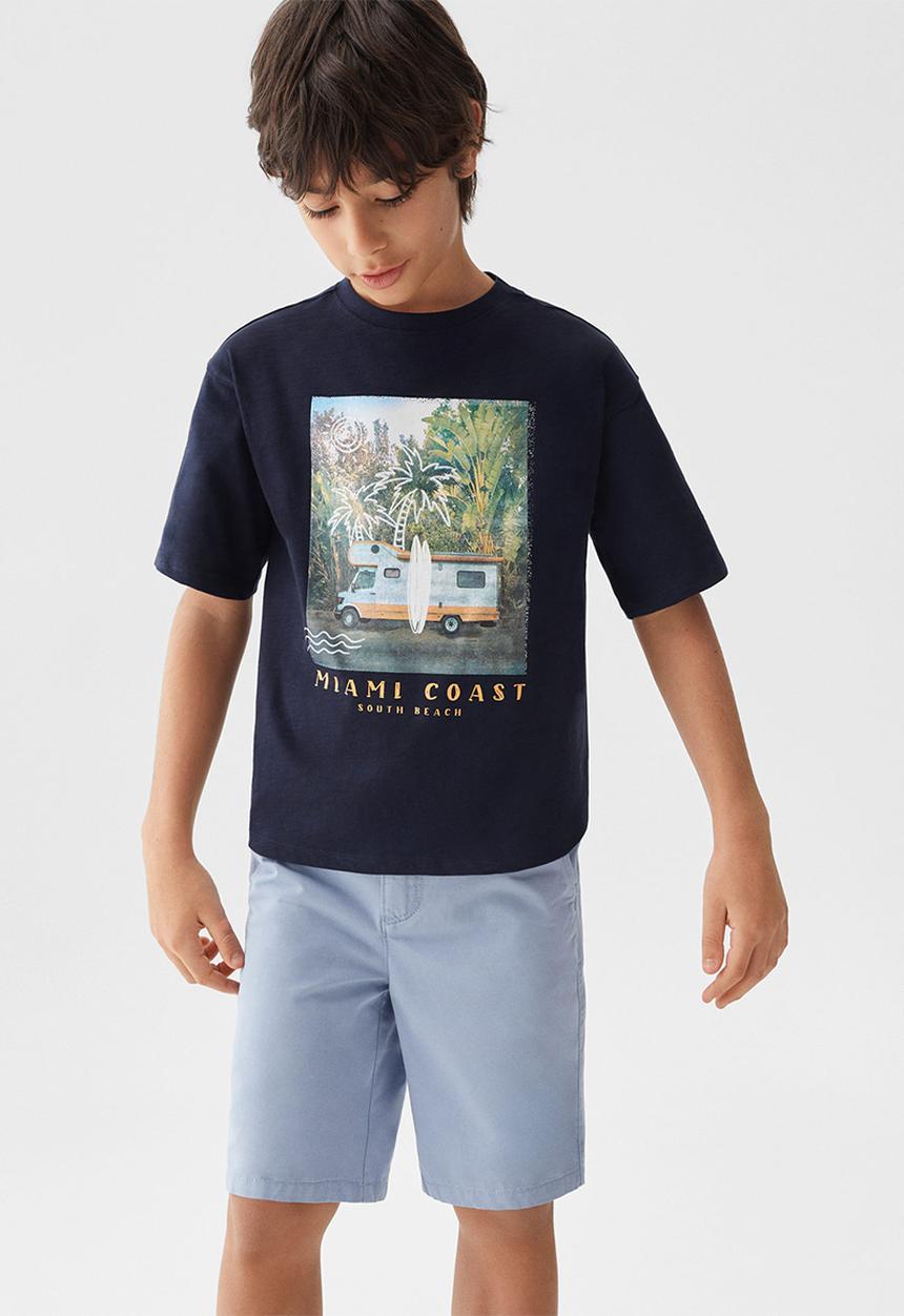 MANGO - T-shirt furgo - navy