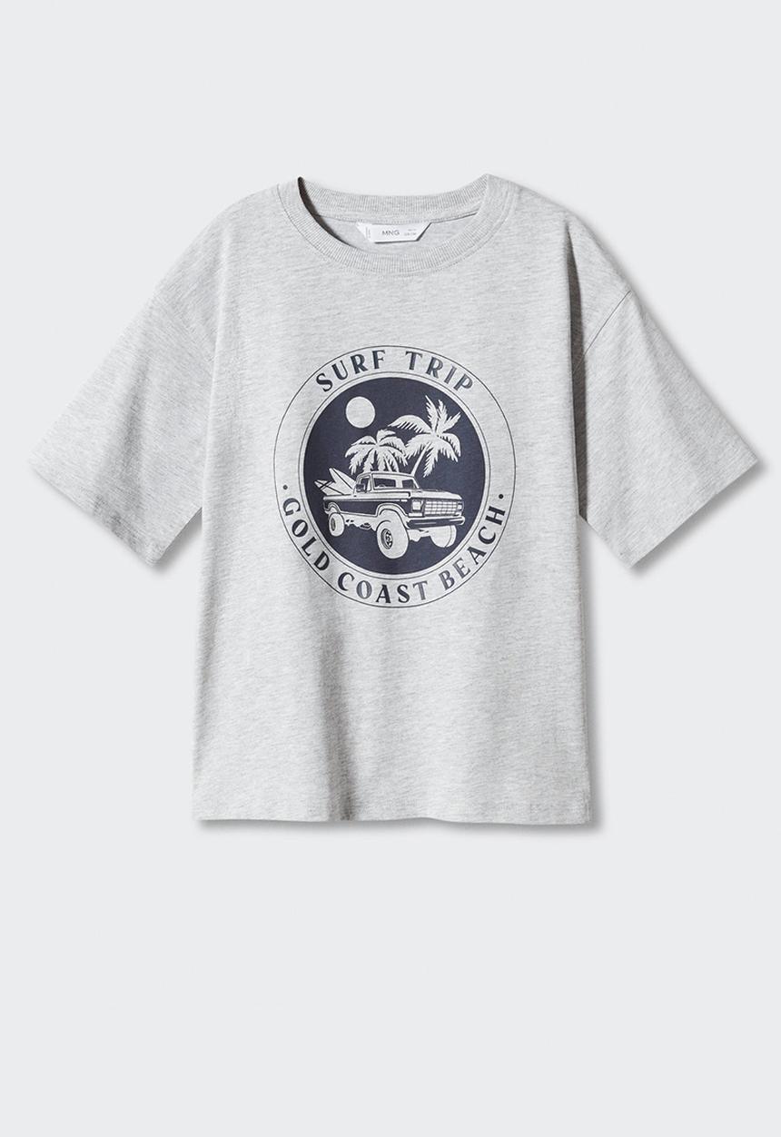 MANGO - T-shirt surftrip - medium grey