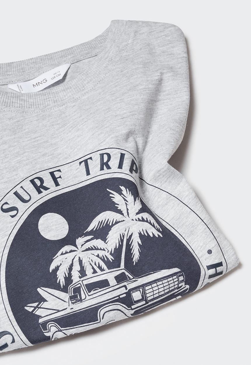 MANGO - T-shirt surftrip - medium grey