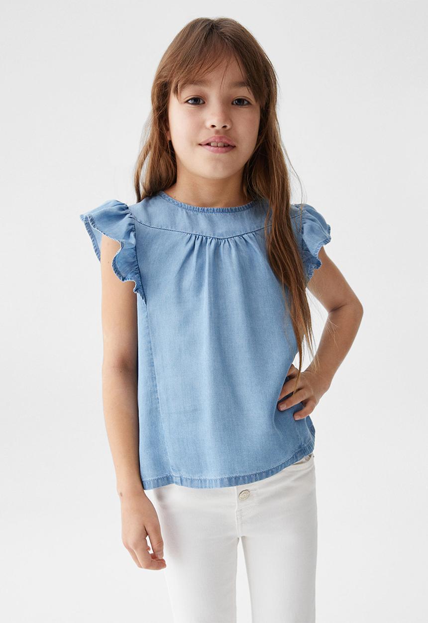 MANGO - Blouse nacha - tejano medio
