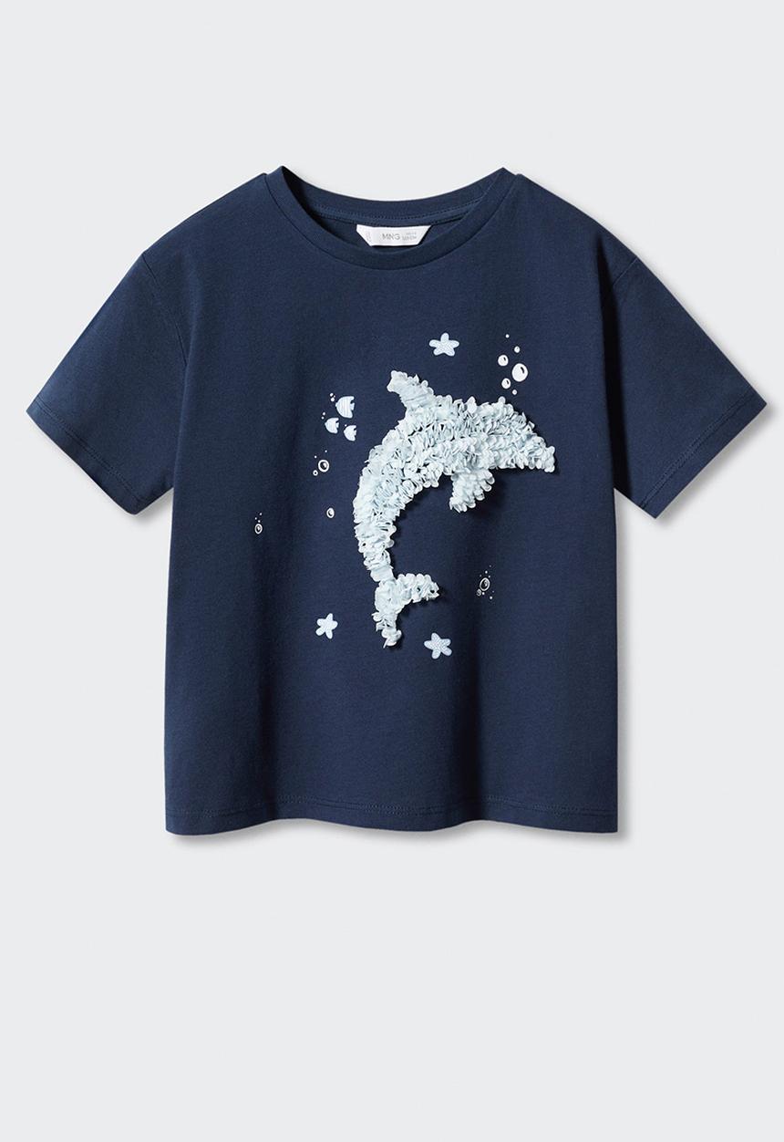 MANGO - T-shirt sirena - navy