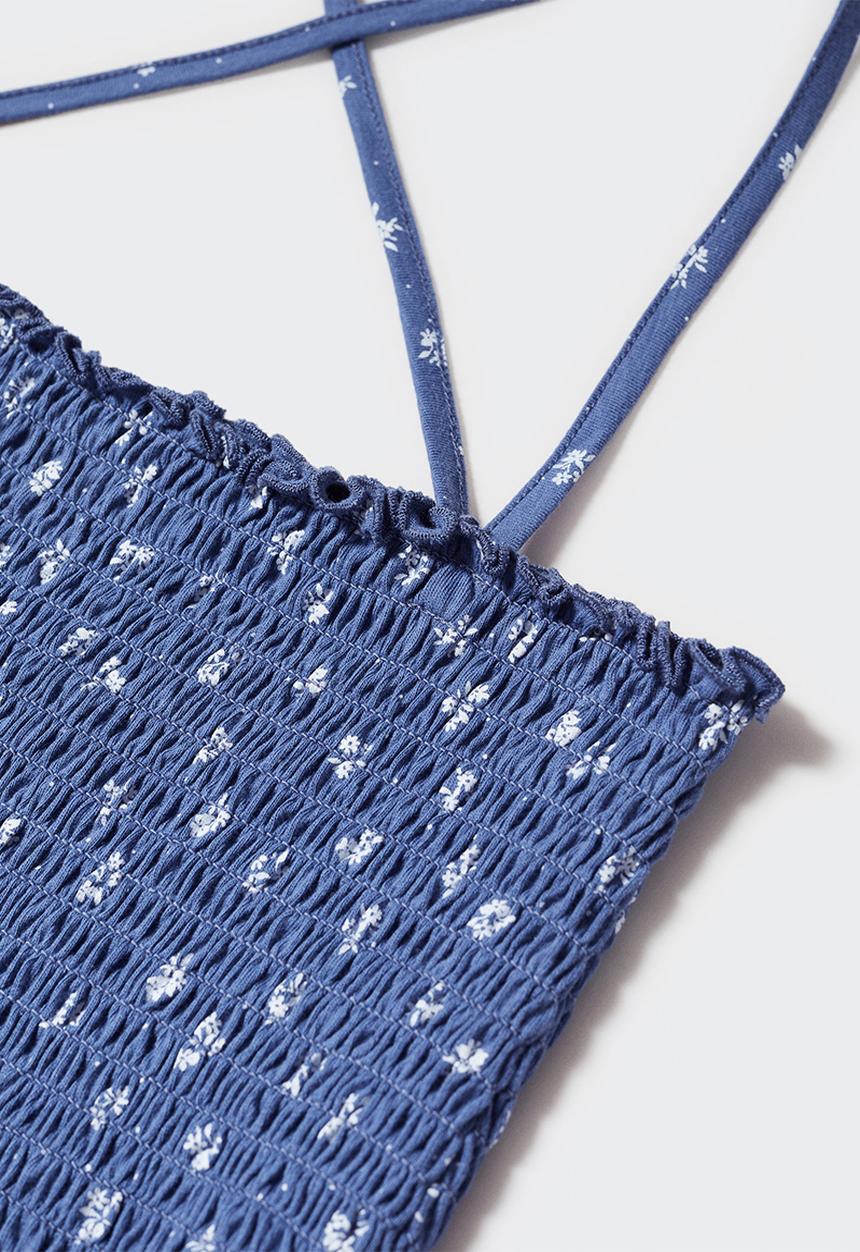 MANGO - T-shirt smock - azul
