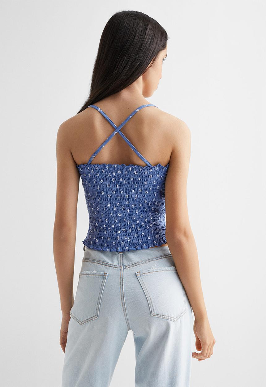 MANGO - T-shirt smock - azul