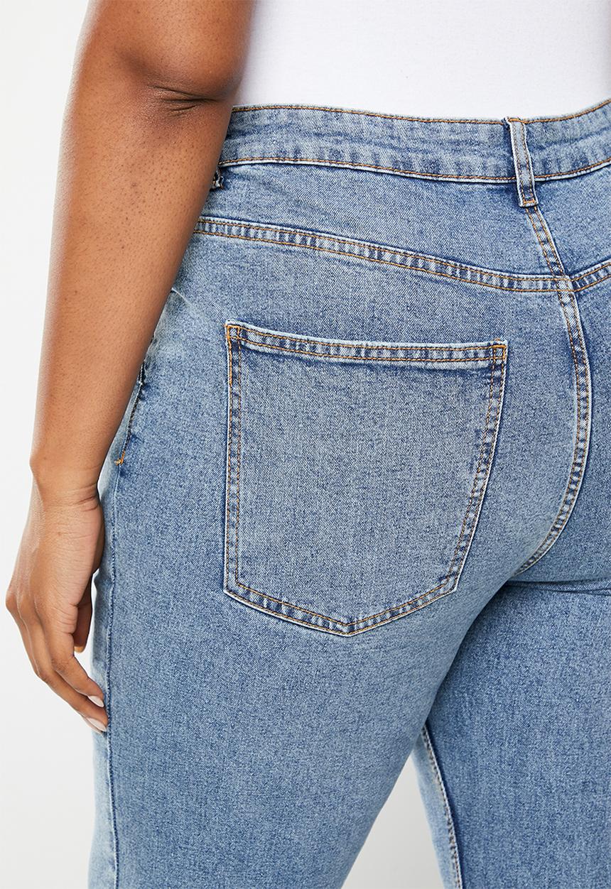 Cotton On - Plus original flare jean - dusk blue rips