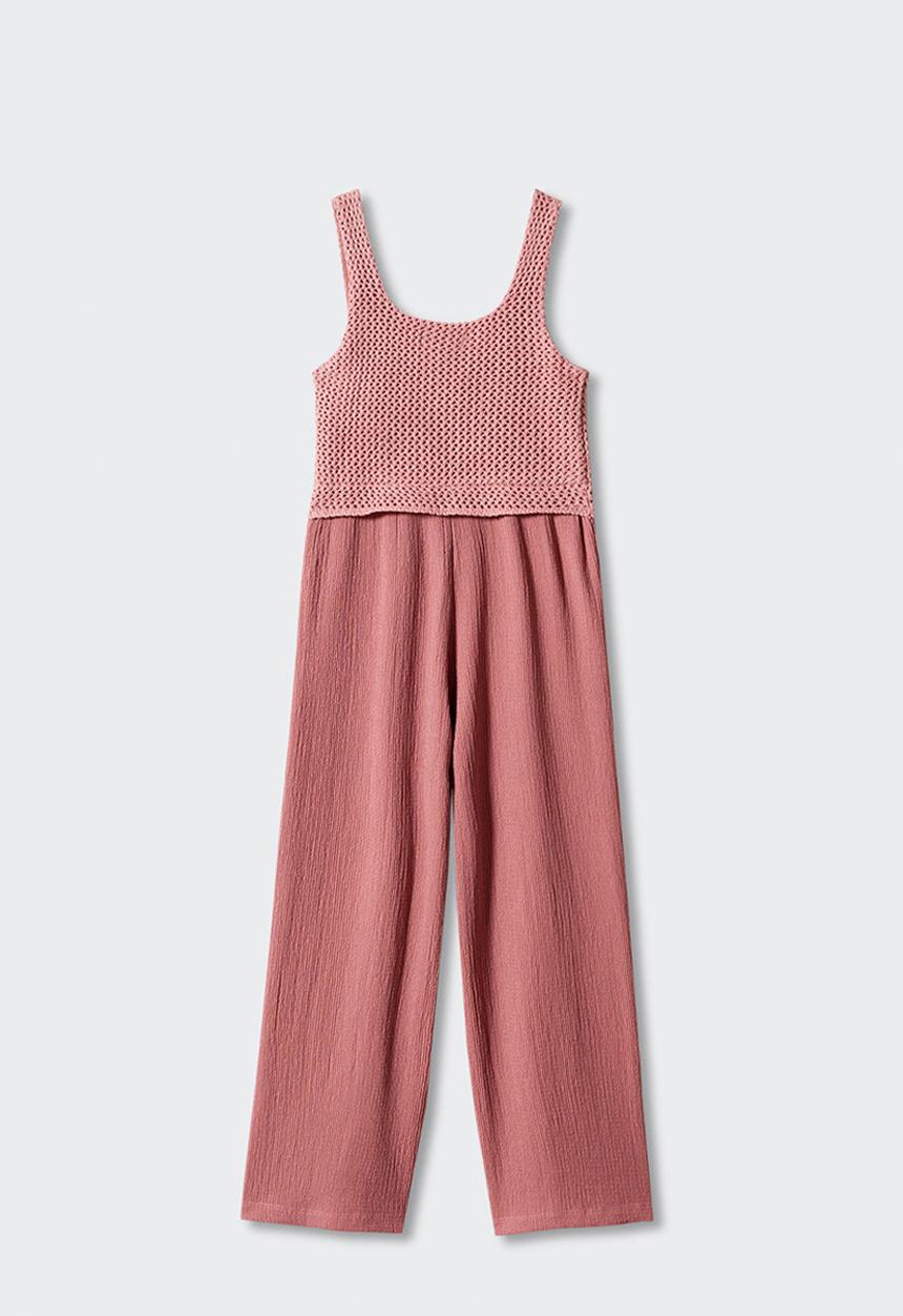 MANGO - Jumpsuit crochi - rosa